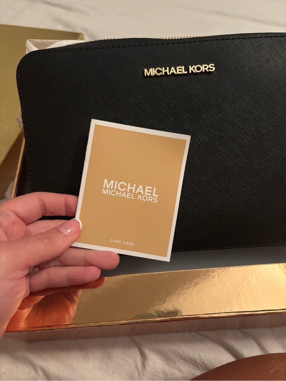 Michael Kors Black and Gold Cross body